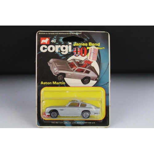 1354 - Three carded Corgi diecast models to include 40 James bond 007 Aston Martin, The Professionals & 71 ... 