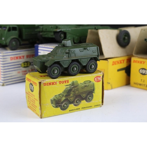 1355 - Six boxed Dinky military diecast models to include 697 25 Pounder Field Gun Set, 2 x 693 7.2 Howitze... 