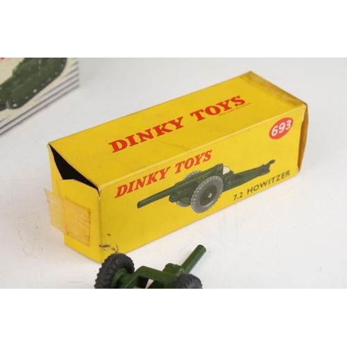 1355 - Six boxed Dinky military diecast models to include 697 25 Pounder Field Gun Set, 2 x 693 7.2 Howitze... 