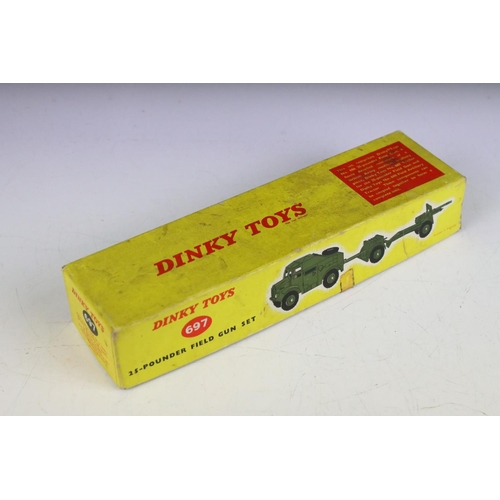 1355 - Six boxed Dinky military diecast models to include 697 25 Pounder Field Gun Set, 2 x 693 7.2 Howitze... 