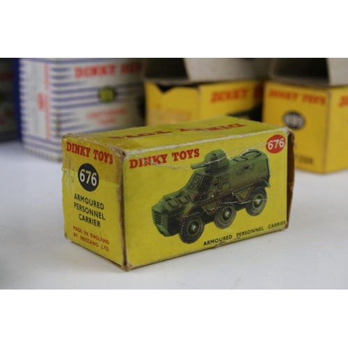 1355 - Six boxed Dinky military diecast models to include 697 25 Pounder Field Gun Set, 2 x 693 7.2 Howitze... 