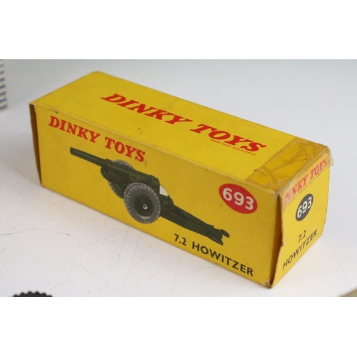 1355 - Six boxed Dinky military diecast models to include 697 25 Pounder Field Gun Set, 2 x 693 7.2 Howitze... 