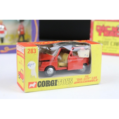 1358 - Collection of diecast models and figures to include a boxed Schylling Dick Tracy Classic Tin Riot Ca... 