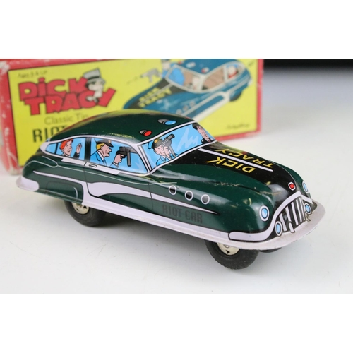 1358 - Collection of diecast models and figures to include a boxed Schylling Dick Tracy Classic Tin Riot Ca... 