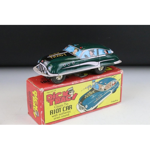 1358 - Collection of diecast models and figures to include a boxed Schylling Dick Tracy Classic Tin Riot Ca... 