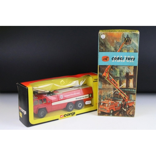 1359 - Two boxed Corgi diecast fire models to include 1118 Chubb Pathfinder Airport Services (diecast ex, b... 