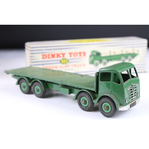 1360 - Five boxed Dinky Supertoys diecast models to include 905 Foden Flat Truck with chains (poles and cha... 