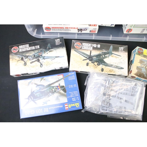 206 - 37 Boxed & unbuilt Airfix plastic model kits, mostly 1/72 military aircraft, to include 06442-8 1/32... 