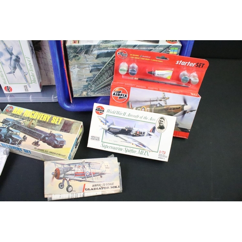 206 - 37 Boxed & unbuilt Airfix plastic model kits, mostly 1/72 military aircraft, to include 06442-8 1/32... 