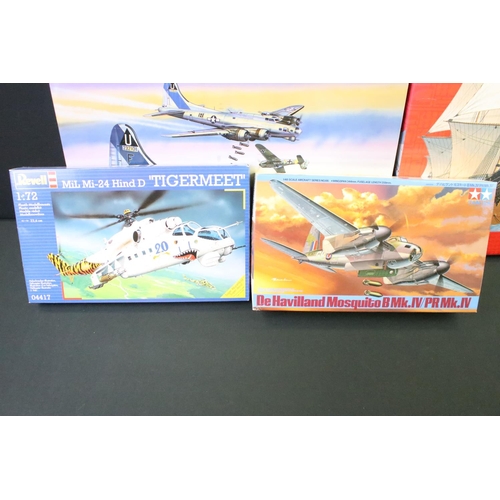 209 - Collection of seven boxed plastic model kits to include 1/48 scale Revell B-17G Flying Fortress, 1/1... 