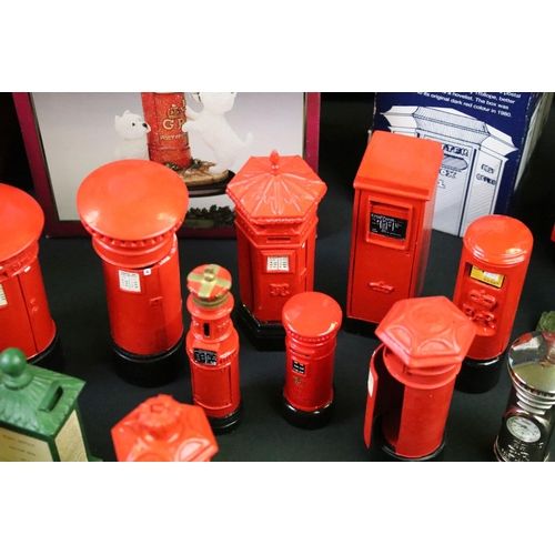 213 - Collection of postal related items to include various pillar box models (2 boxes)