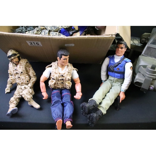 216 - Collection of 24 action figures to include Hasbro Action Man, Character Options Ltd & HM Armed Force... 