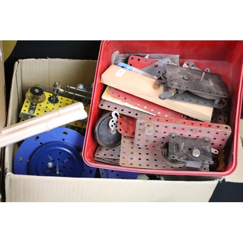 218 - Large group of construction kit and Meccano items to include various parts and accessories form the ... 