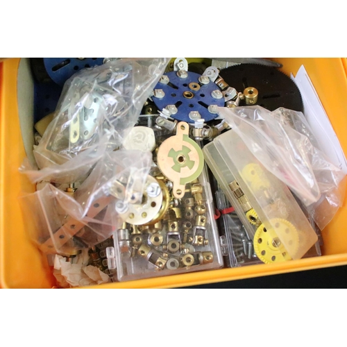 218 - Large group of construction kit and Meccano items to include various parts and accessories form the ... 