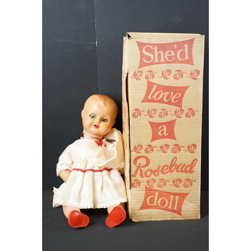 363 - Group of four mid 20th C dolls to include a Pedigree hard plastic doll (approx 46cm tall), two boxed... 