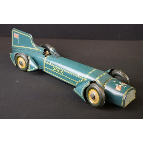 1392 - Early-to-mid 20th C tinplate clockwork model of Captain Malcolm Campbell's 'Blue Bird' Land Speed Re... 