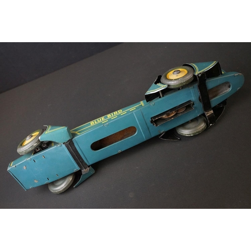 1392 - Early-to-mid 20th C tinplate clockwork model of Captain Malcolm Campbell's 'Blue Bird' Land Speed Re... 