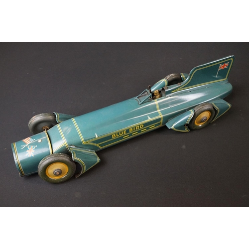 1392 - Early-to-mid 20th C tinplate clockwork model of Captain Malcolm Campbell's 'Blue Bird' Land Speed Re... 