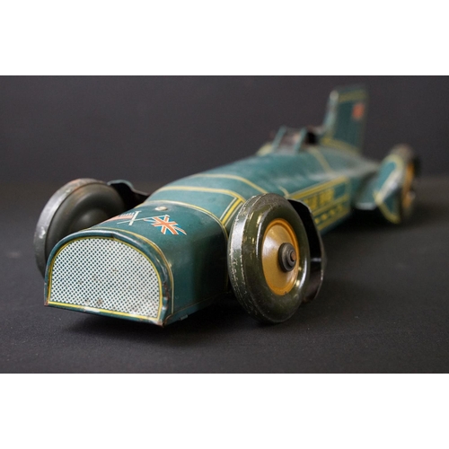 1392 - Early-to-mid 20th C tinplate clockwork model of Captain Malcolm Campbell's 'Blue Bird' Land Speed Re... 