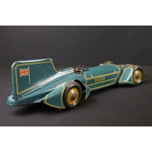 1392 - Early-to-mid 20th C tinplate clockwork model of Captain Malcolm Campbell's 'Blue Bird' Land Speed Re... 