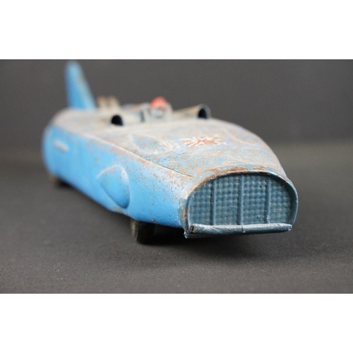 1394 - Early-to-mid 20th C Kingsbury Toys tinplate model of the Thunderbolt land speed record car, with win... 