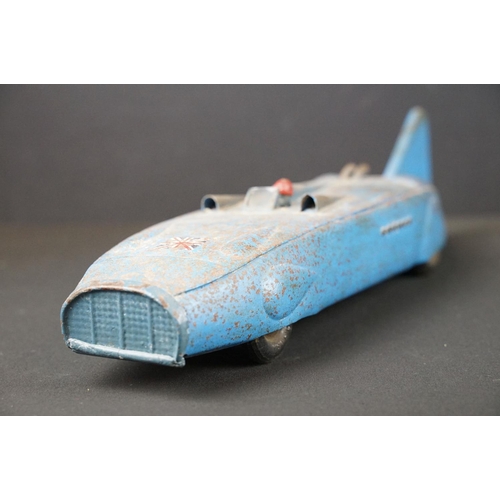 1394 - Early-to-mid 20th C Kingsbury Toys tinplate model of the Thunderbolt land speed record car, with win... 