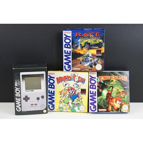 1502 - Retro Gaming - Boxed Nintendo Game Boy Pocket, together with three Nintendo Game Boy games to includ... 