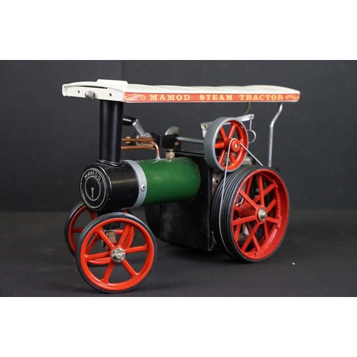 185 - Two Mamod TE1A Steam Tractor models both vg plus a boxed (tatty box) Kreatif Kraft hand painted Stea... 