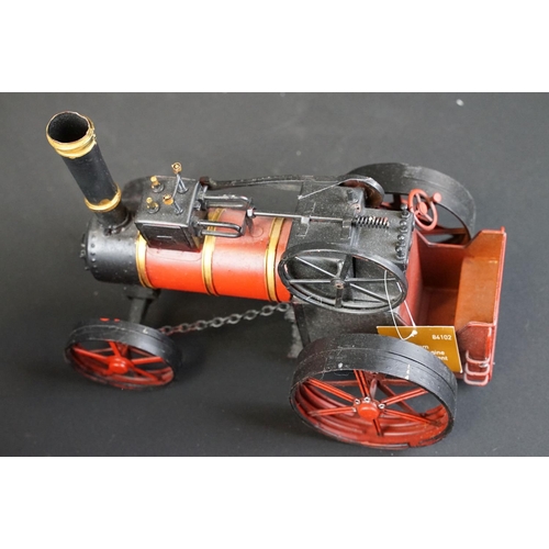 185 - Two Mamod TE1A Steam Tractor models both vg plus a boxed (tatty box) Kreatif Kraft hand painted Stea... 