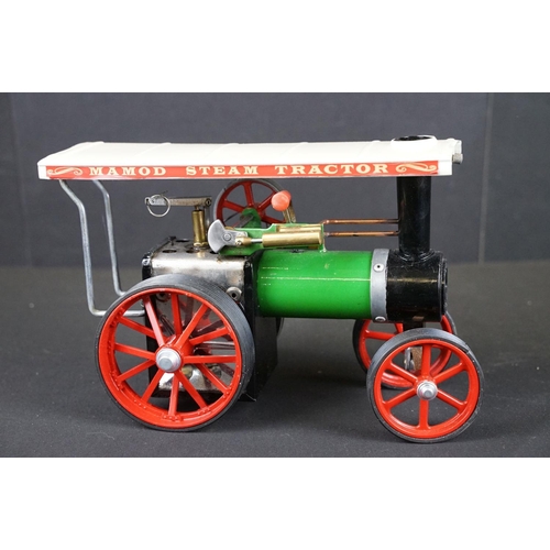 185 - Two Mamod TE1A Steam Tractor models both vg plus a boxed (tatty box) Kreatif Kraft hand painted Stea... 