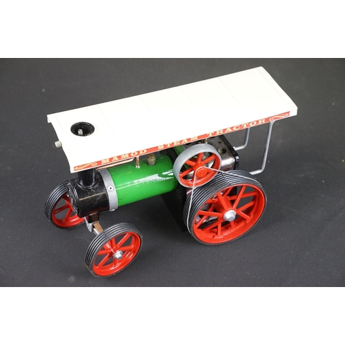 185 - Two Mamod TE1A Steam Tractor models both vg plus a boxed (tatty box) Kreatif Kraft hand painted Stea... 