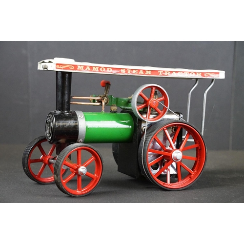 185 - Two Mamod TE1A Steam Tractor models both vg plus a boxed (tatty box) Kreatif Kraft hand painted Stea... 