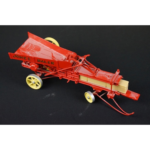 187 - Boxed G&M Originals Jones Baler 1/32 scale metal model with bales (steel wheeled); together with an ... 