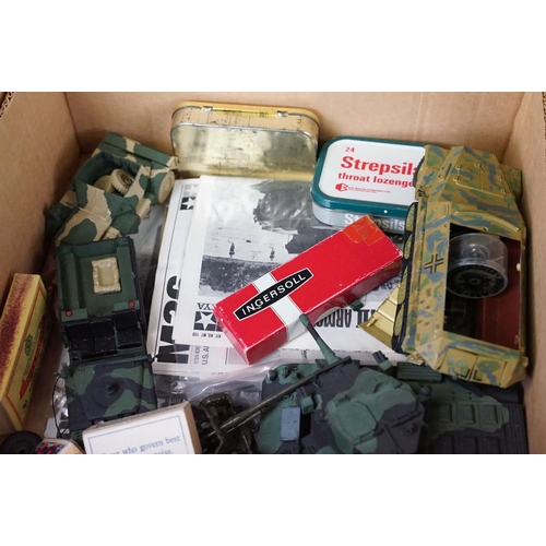 228 - Collection of around 25 kit built / part built military plastic model kits to include Tamiya, Nichim... 