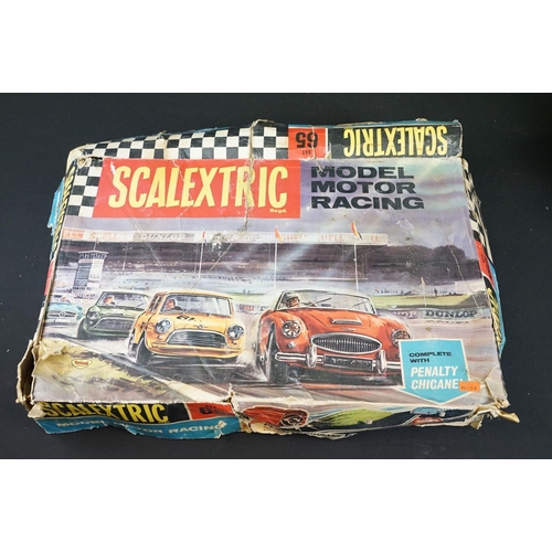 239 - Boxed Triang Scalextric Model Motor Racing Set 65 (with slot cars & controllers, contents appear com... 