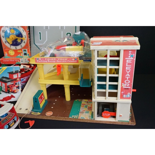 244 - Collection of various mixed toys to include a quantity of Fisher Price items featuring Mini Bus, Dum... 