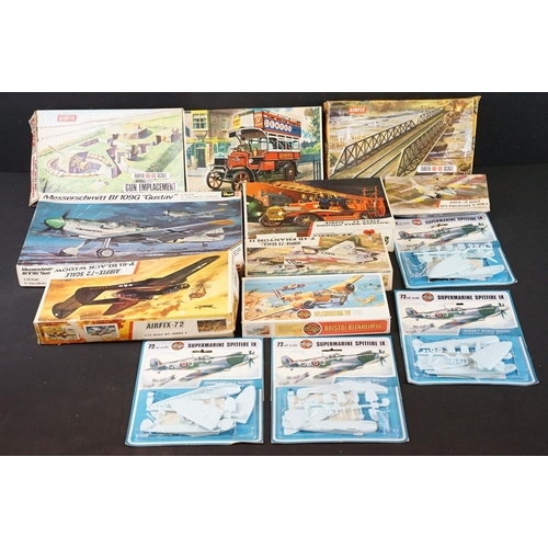 254 - 12 Boxed / carded / bagged Airfix plastic model kits to include 571 1910 B Type Bus, 388 F-4B Phanto... 