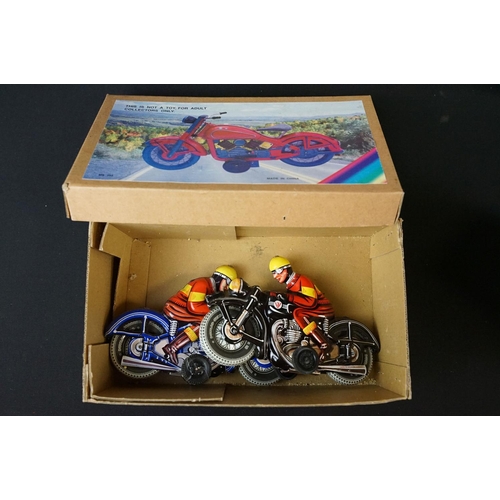 257 - Collection of eighteen various boxed toys to include mainly tin plate clockwork models to include Ju... 