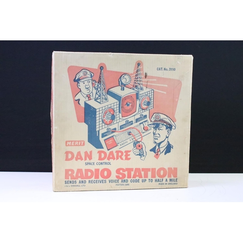 1444 - Boxed Merit Dan Dare Space Control Radio Station, no. 3110, contents appear gd other than missing in... 