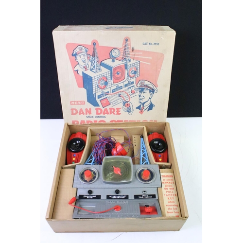 1444 - Boxed Merit Dan Dare Space Control Radio Station, no. 3110, contents appear gd other than missing in... 