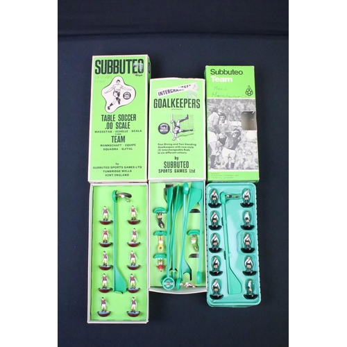 1455 - Collection of various boxed Subbuteo teams and related items to include The New Subbuteo Continental... 