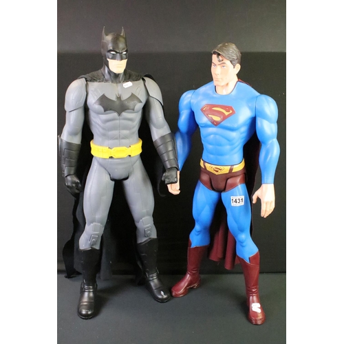 1431 - Two Jakks Pacific plastic figures to include Superman and Batman, figures showing some play wear