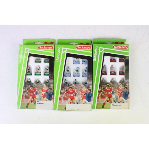 275 - Subbuteo - 12 Boxed LW teams to include Arsenal 2nd 'bruised banana', 2 x Liverpool 2nd, Coventry Ci... 