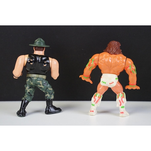 1519 - WWF / WWE Wrestling - Seven Hasbro WWF figures to include Hacksaw Jim Duggan, Hulk Hogan, Earthquake... 