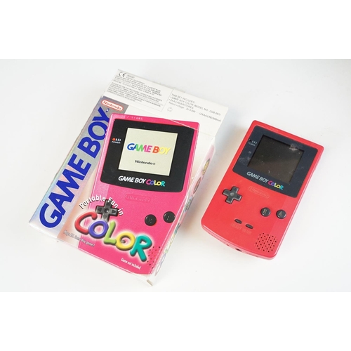 1520 - Retro Gaming - Three boxed Nintendo Game Boy consoles to include Game Boy Color (in pink), Game Boy ... 