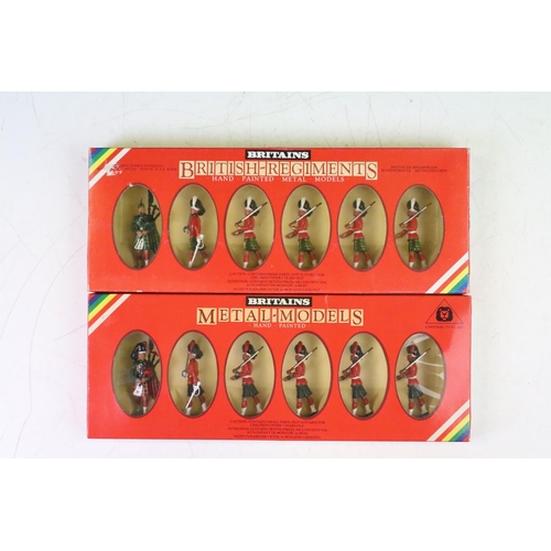 312 - Nine boxed Britains metal models figure sets to include 7228, 7239, 7229, 7237, 7306, 7204, 7207 and... 