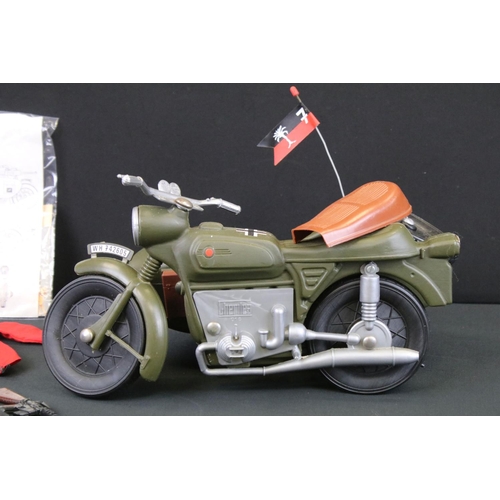 1480 - Action Man - Palitoy Action Man figure (clothed), with Cherilea Toys motorcycle & sidecar, and a qua... 