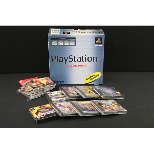 1481 - Retro Gaming - Sony PlayStation PS1 games console (in value pack with 2 controllers & cables), toget... 