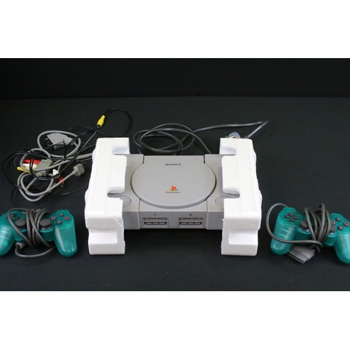 1481 - Retro Gaming - Sony PlayStation PS1 games console (in value pack with 2 controllers & cables), toget... 