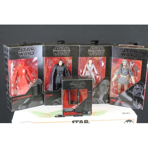 1464 - Star Wars - Nine boxed The Black Series figures & vehicles to include 44 Rey Jedi Training, 23 Capta... 